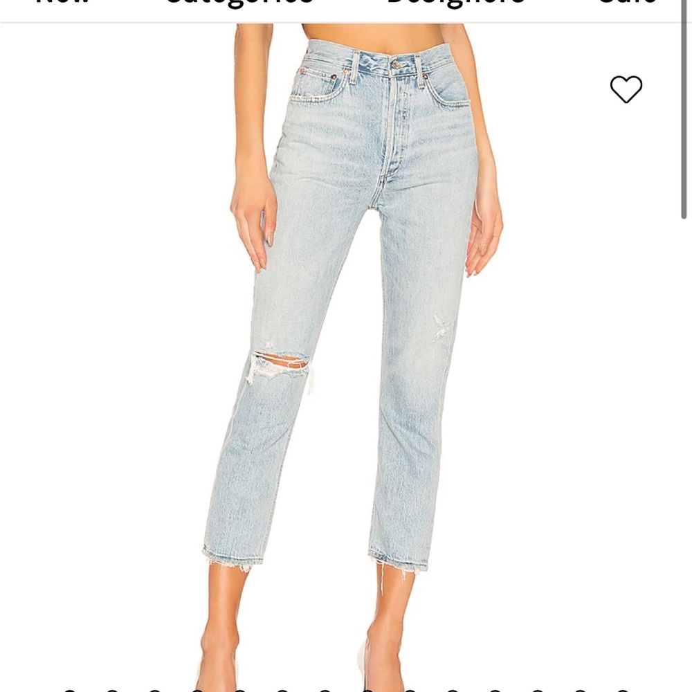 NWOT AGOLDE high rise cropped jeans